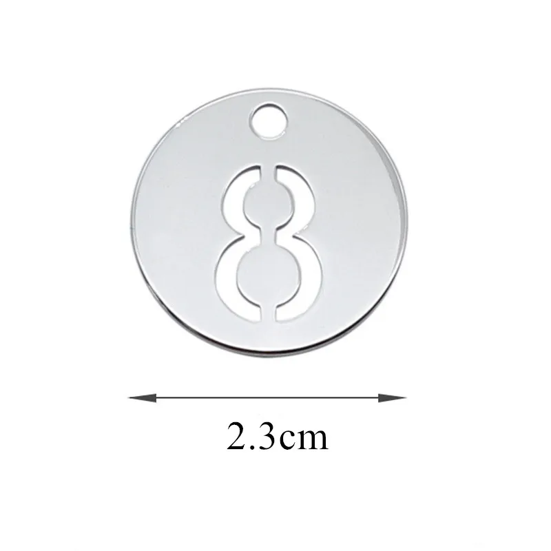 1-100 Stainless Steel Round Number Labels Hollow Out Number Plates Key Label Tags Chain Labels for Suitcase Identifiers Hanging 6