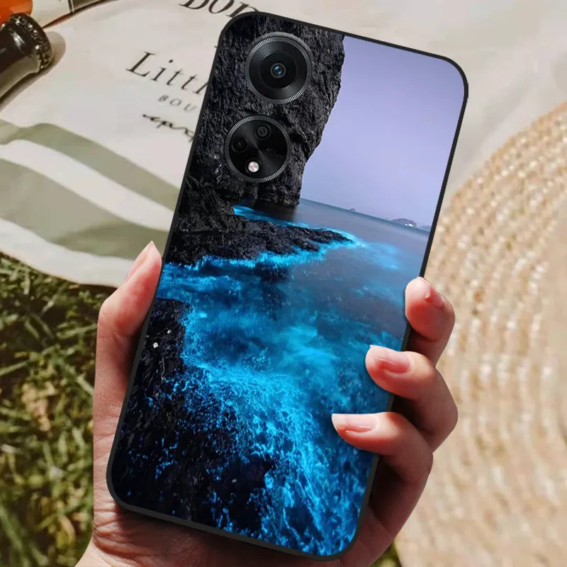 Stylish Black Silicone Painted Soft Phone Case - Premium TPU Protective Cover