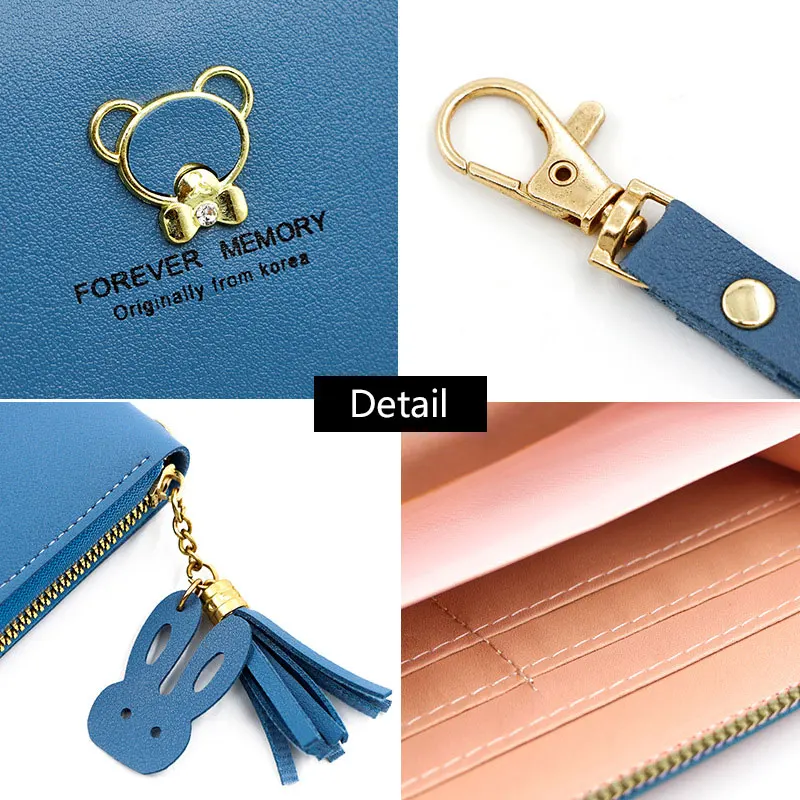 New Women Phone Bags Long Wallets Free Name Engraving Cute Card Holder Zipper Female Purse Minimalist Coin Pocket Women's Wallet 5