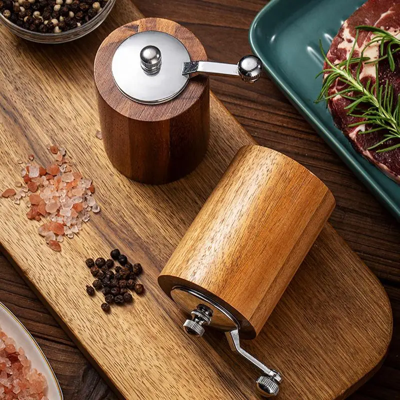 Manual Flax Seed Grinder Wood Pepper Grinder Pepper Mill Adjustable