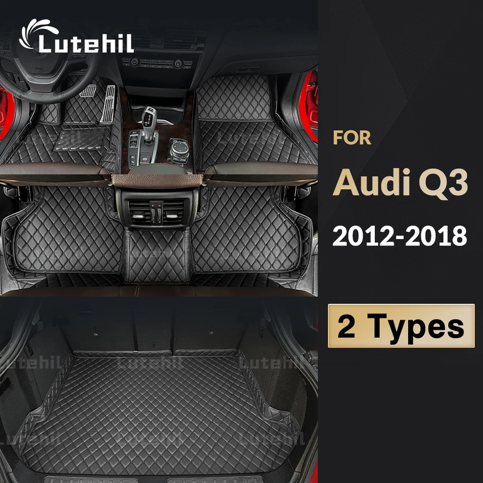 Leahy Tappetino Per Bagagliaio In Pelle Per Audi Q3 (8U) SUV 2012-2018 – Fodera Impermeabile Antiscivolo, Colore Beige, Protezione Anti Graffio