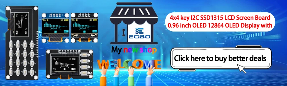 1~10PCS EGBO 0,96 Zoll OLED IIC Weiß;GELB BLAU;BLAU;12864 OLED-Display mit 4x4-Tasten I2C SSD1315 LCD-Bildschirmplatine für Arduino – Detail 1