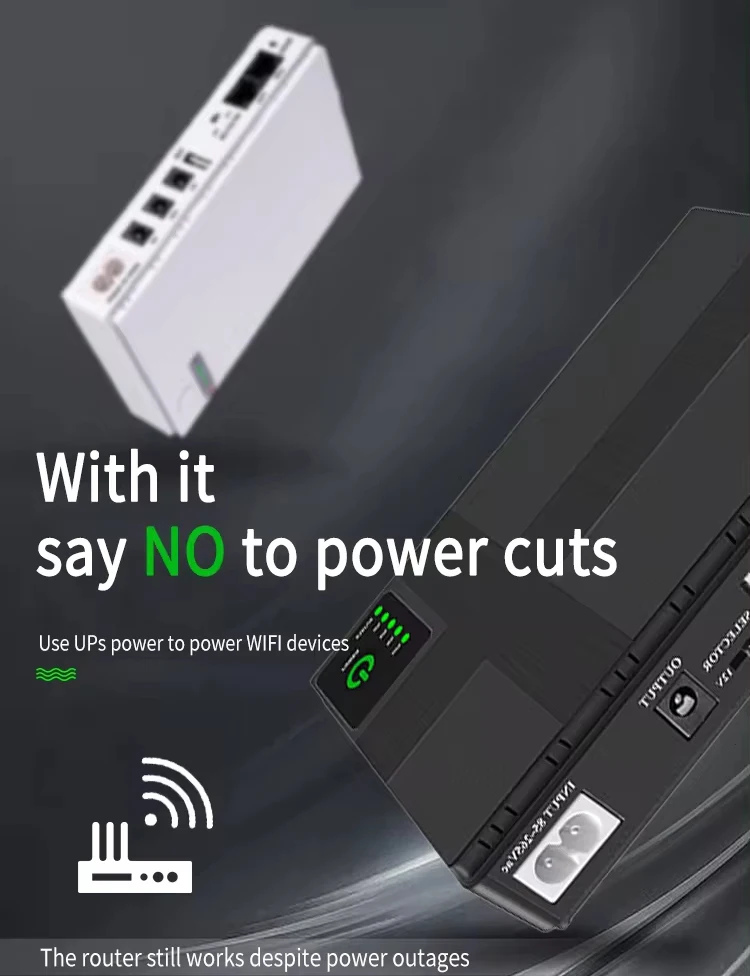Description Picture 4 of item10400mah UPS Uninterruptible Power Supply portable Backup Battery DC 5v 9v 12v 36W Router Modem Switch Power emergency supply
