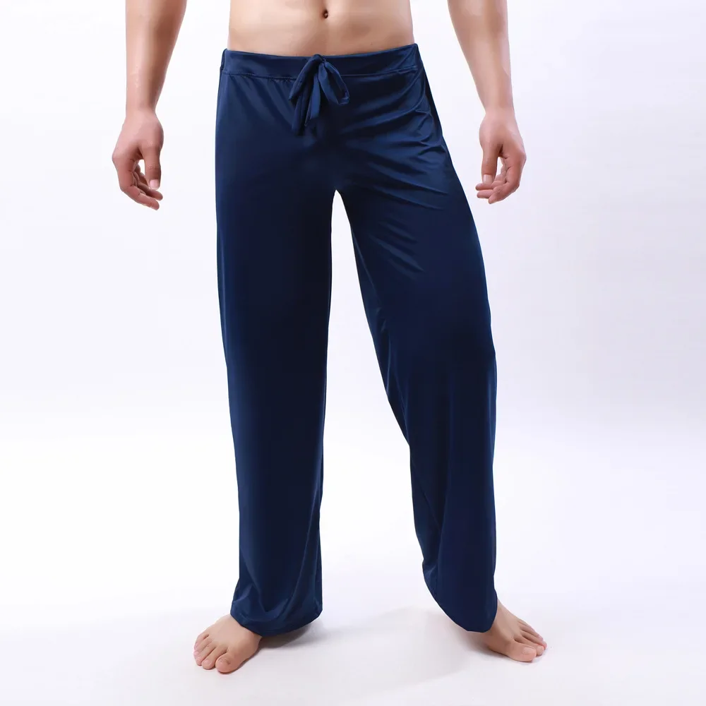 pajamas for men sexy tie leggings comfortable home sleepwear leisure wide feet pajamas male sleep bottom roupas