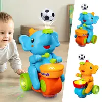 Drumming Elephant Toy, Music Light Drumming Toy Car Small Car Parent Cute Child Toy Elephant Interactive Toys Games U8y6 1