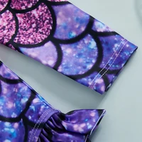 Mermaid Print Toddler Swimsuit With Zipper And UV Protection