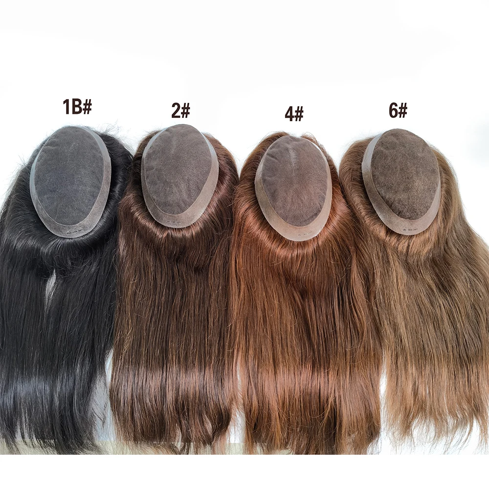 

Australia Model Women Toupee Human Hair Swiss Lace Pu Around Lace Top High Quality Russian Virgin Human Hair Toupee