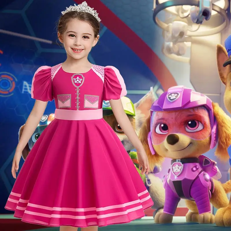 Cosplay Kids Costume Girl Dress Skye Princess Dress Birthday Party Halloween Performance Girl