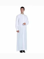 Eid Muslim Men Robe Long Sleeve Jubba Thobe Islam Clothing Arabic Saudi Thoub Djellaba Daffah Dishdasha Dubai Abaya Kaftan Dress