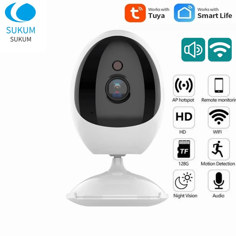 1080P MINI Camera WIFI Tuya Smart Home Two Ways Audio 2.8mm Lens Wireless Security Indoor Camera 5mp wifi ip camera indoor smart home camhi app two ways audio 355 degree rotation pan tilt wireless cctv camera with rj45 port