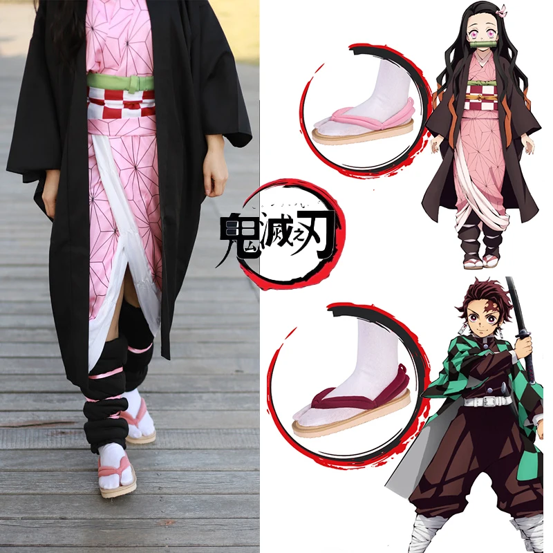 

Cartoon Demon Slayer Children Tanjiro Cosplay Clogs Men and Women Slippers Nezuko Zenitsu Giyuu Shinobu Role Props Dress up Gift