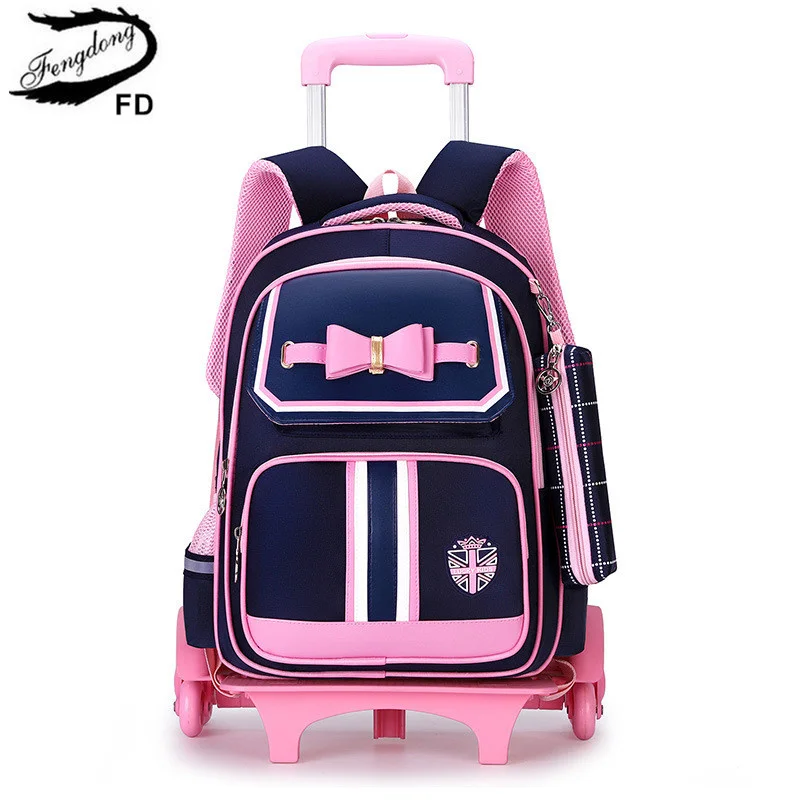 children school backpack with wheels climbing stairs rolling backpack