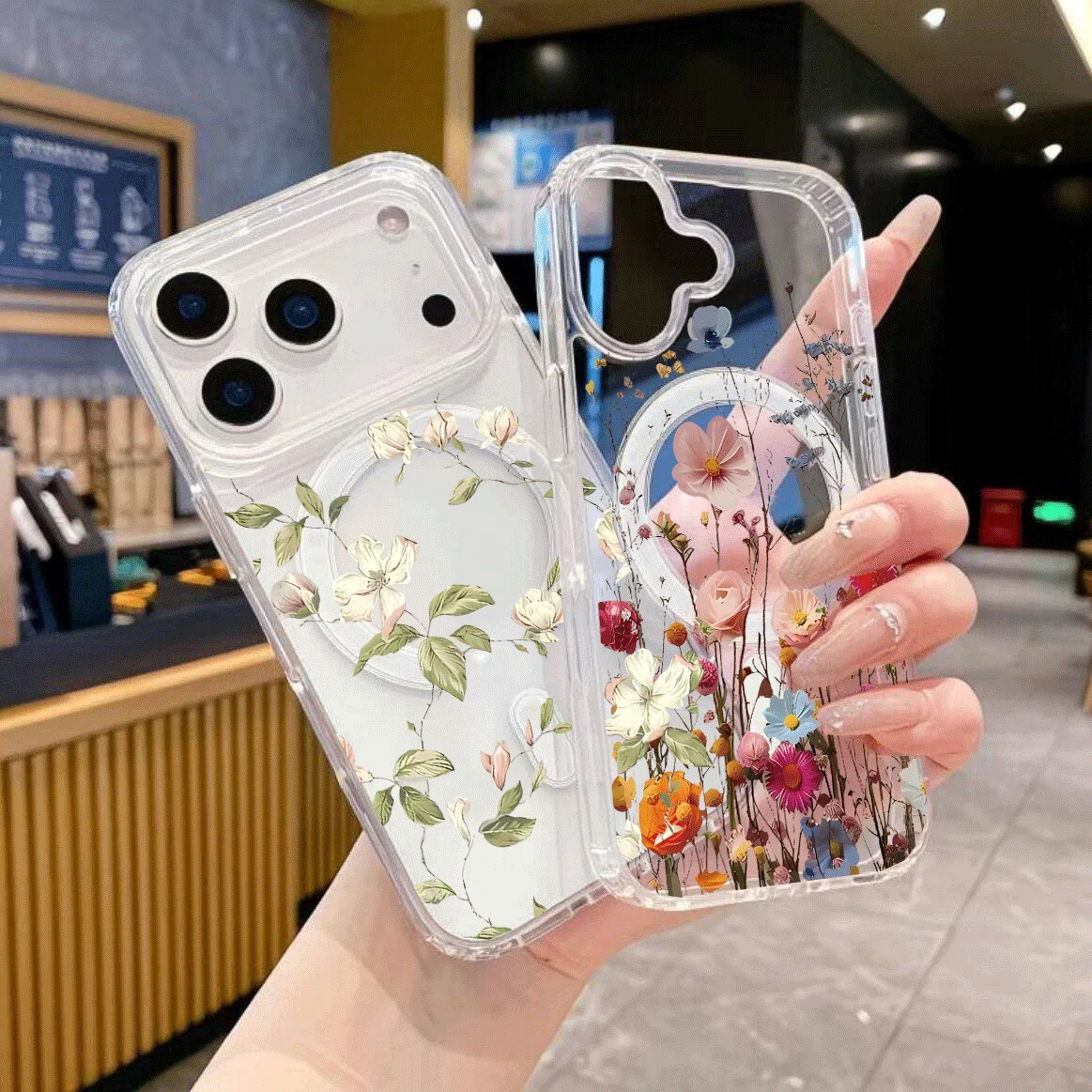 Wireless Charging Plum Blossom Floral Phone Case