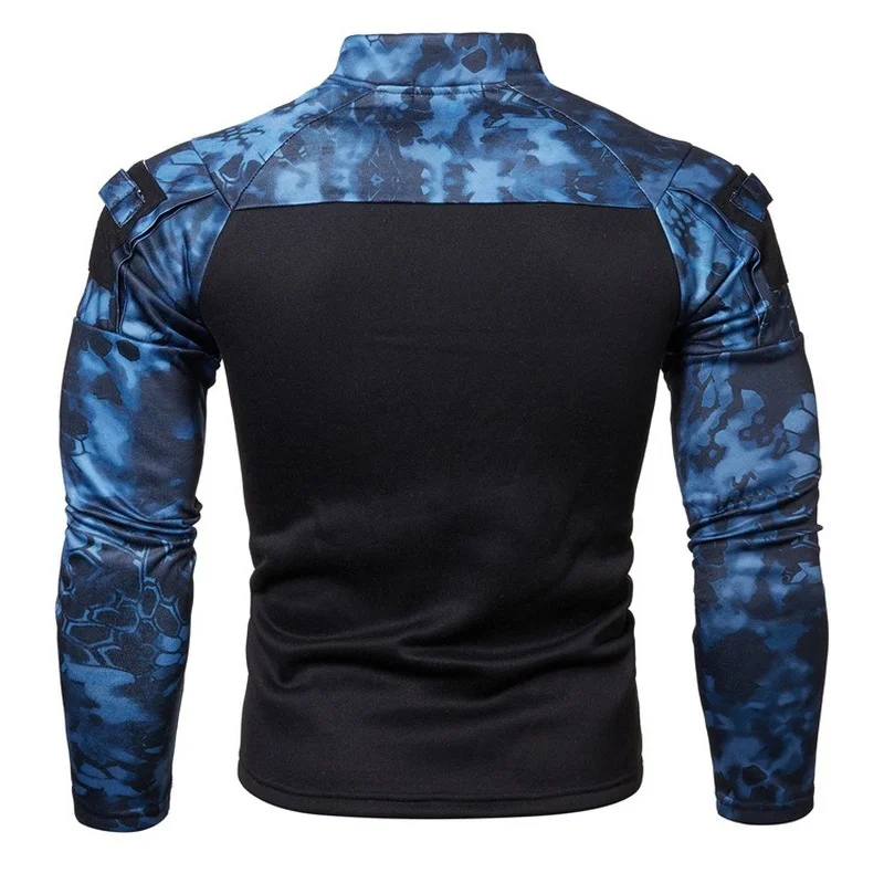 New Mens Sweaters Men Camouflage Half Zipper Jacket Coats Camo Long Sleeve breathable sweashirts Outdoor streetwer 5