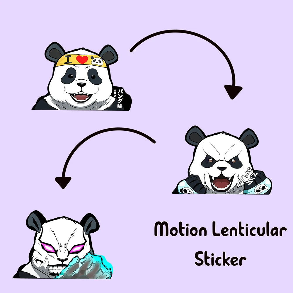 Jujutsu Kaisen Panda Motion Refrigerator Sticker Anime Waterproof Decal for Car,Laptop,Suitcase,Wall,Etc Birthday Gift Car Decor
