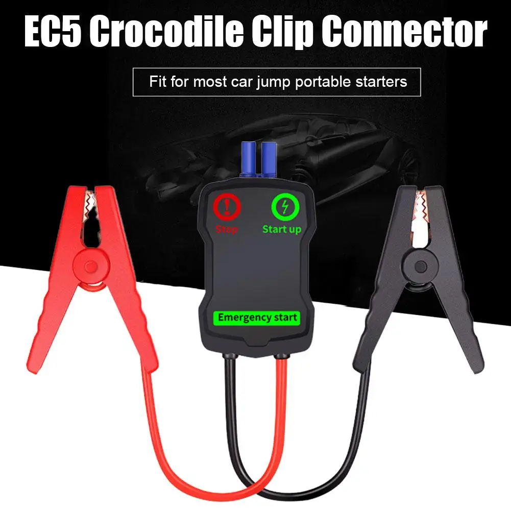 Jump Starter Clip Jumper Cable Clip Car Battery Jump Cable Car Jumper Booster Cable Clip Emergency Car Battery Intelligent Alligator Clamps Red-Black Clips for 12V Jump Starter