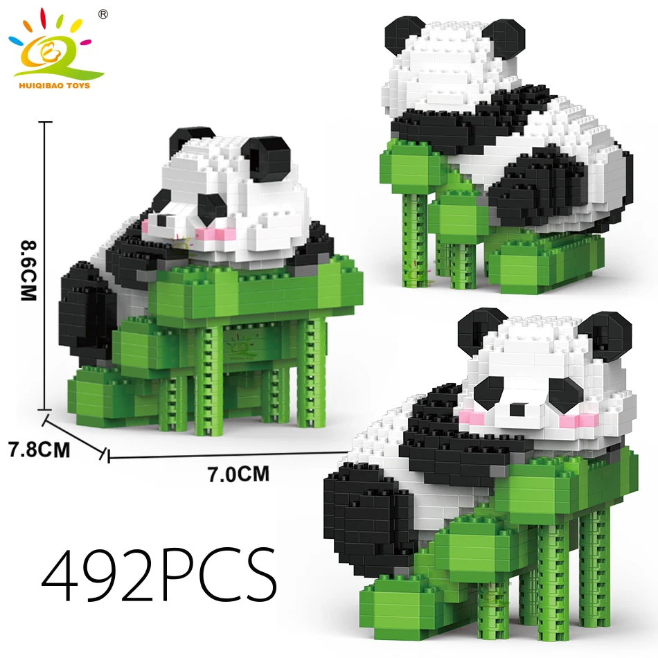 Panda Set Mattoncini Da Costruzione - 2 Modelli Da Assemblate (Bianco/Nero E Marrone), Giocattolo Creativo Per Adulti E Bambini, Decorazione Scrivania