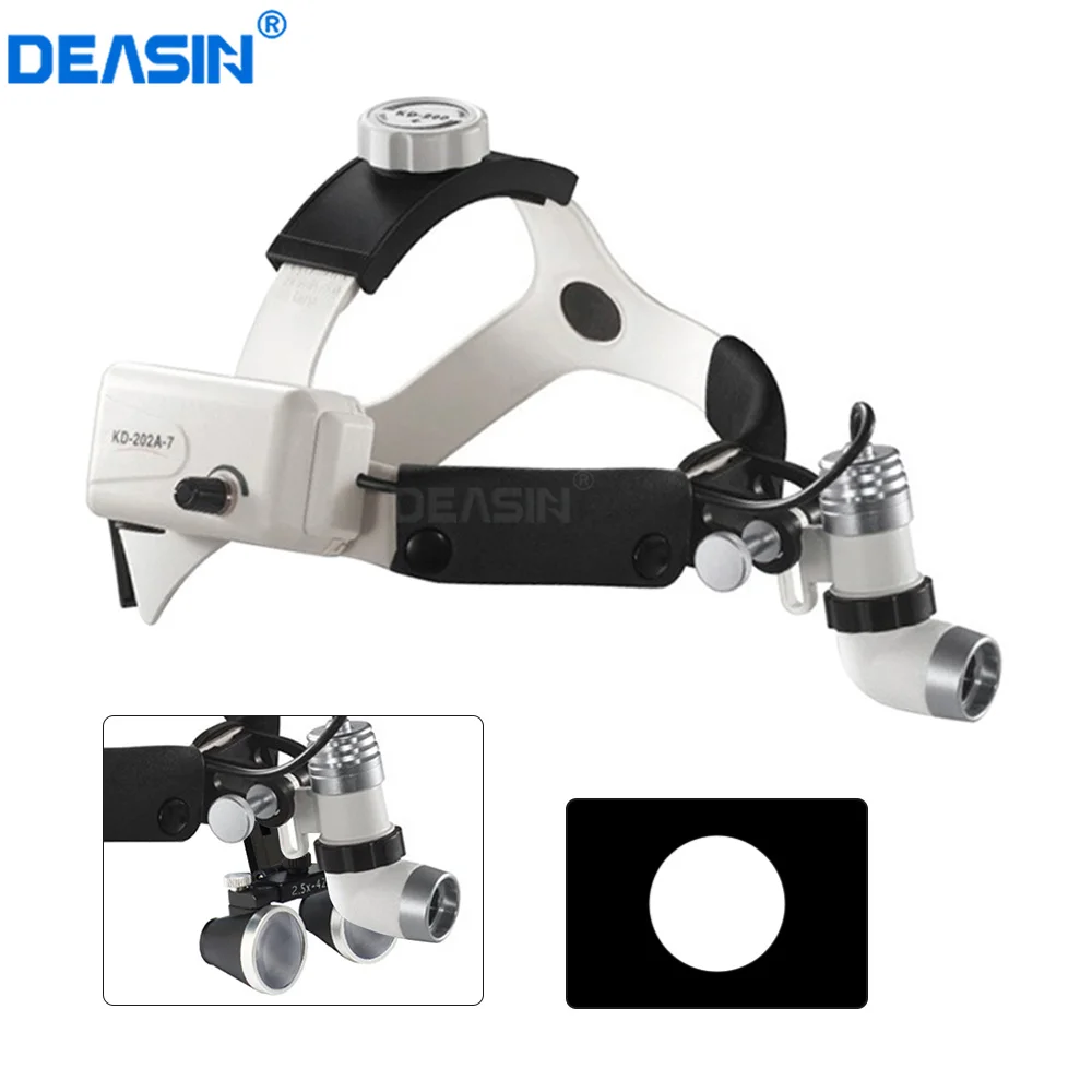 

2.5X/3.5X Dental Medical Oral Headlight Angle Adjustable Head Wearing Binocular Loupe Magnifier white