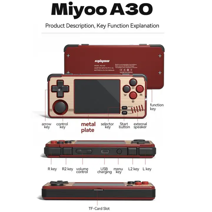 Miyoo-A30ポータブルゲームコンソール,持ち運びが簡単,いつでも 