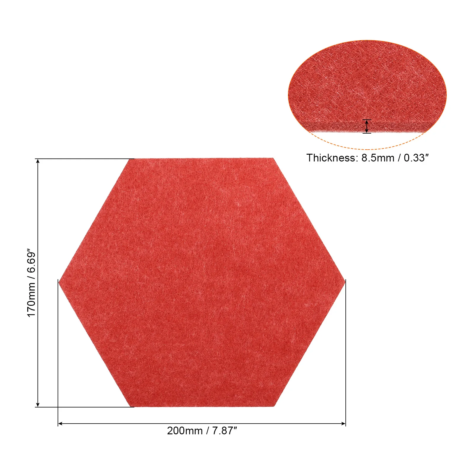 4Pcs Hexagon Felt Pin Board Self-adhesive Memo Board Notice Wall Decorative Tiles Wall Bulletin Pin with Push Pins