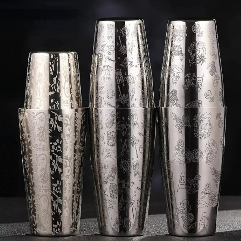 3-13Pcs Stainless Steel Cocktail Shaker Set Professional Bartender Boston Shaker Sets Cocktail Utensils Mixer Kit Bar Accessory