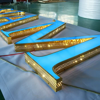 커피 카페 벽 조명 간판 디자인, 레스토랑 숍 금속 간판 3D Led 간판 조명 상품 이미지