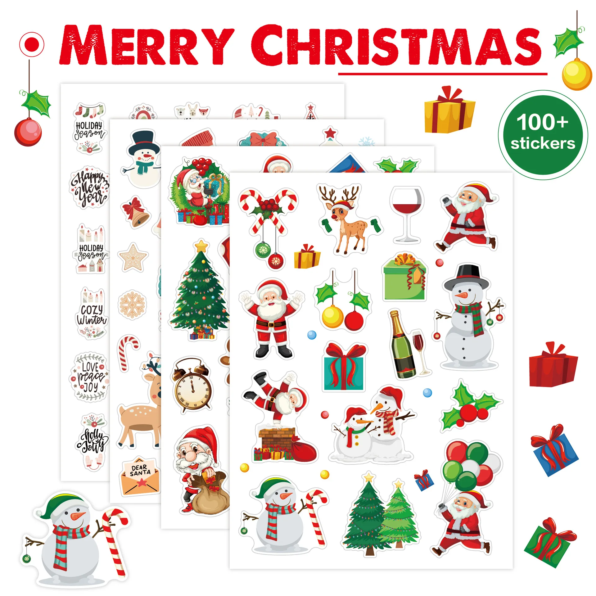 

Наклейки с надписью «Merry Christmas»