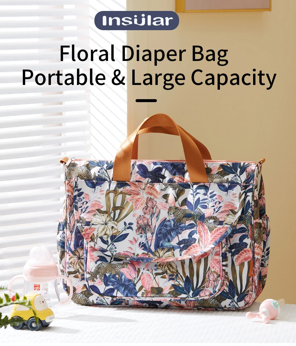 Description Picture 2 of itemINSULAR Fashion Single Shoulder Bags Baby Infant Diaper Packet Mummy Portable Crossbody Convenient Multi-functional Waterproof