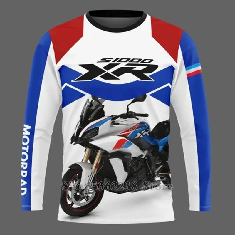 T shirts downhill jerseys racing sportswear men sports tops Motorrad motorcycle racing jerseys for BMW S1000XR adventure riding sport travel long T-Shirt summer anti-UV