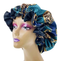 Large Women Satin Bonnet Hat Double Layer Reversible Sleep Cap Silky Soft Night Sleep Cover Cap Lady Hair Styling Accessories 1