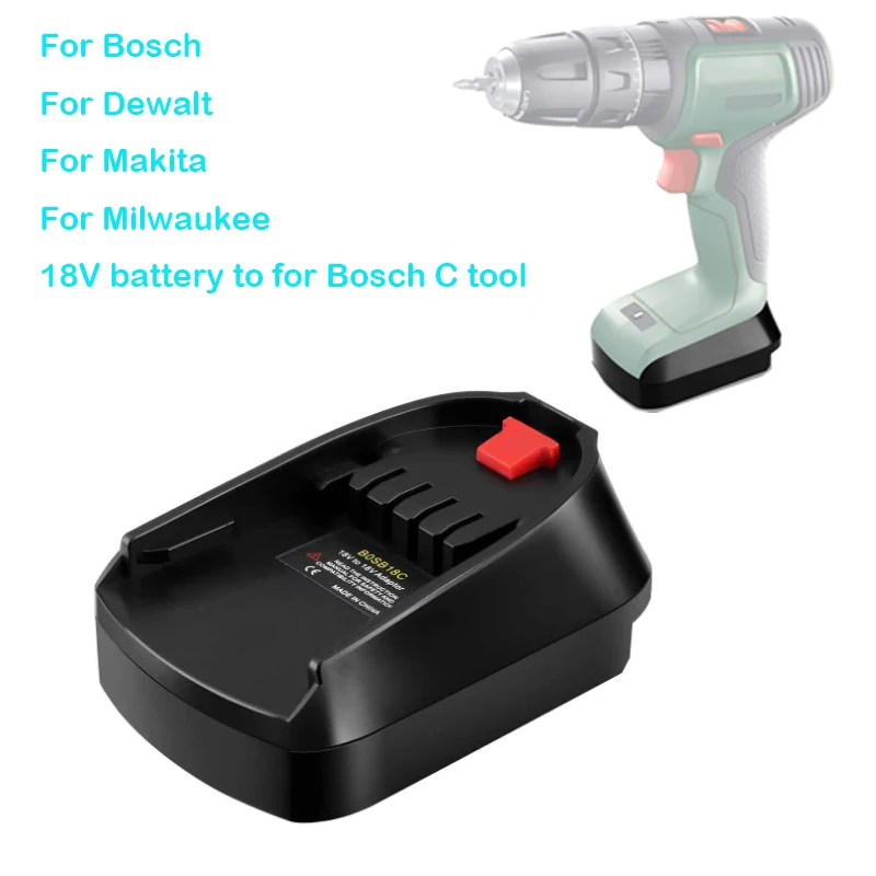 Bateria de Lítio para Bosch Dewalt Makita Milwaukee 18v c Ferramenta Adaptador Conversor Ferramenta Elétrica Substituir