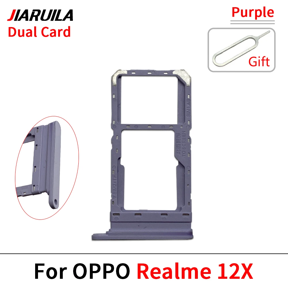 50Pcs, Realme 12X C25 C33용 Sim 카드 트레이 Sim 카드 서랍 칩 슬롯 홀더 전화 액세서리