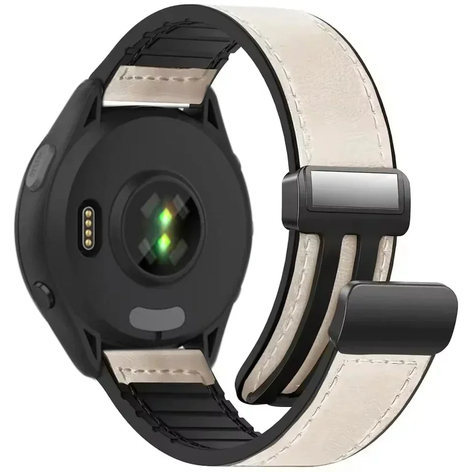 Leather and Silicone Magnetic Buckle Strap 20/22mm