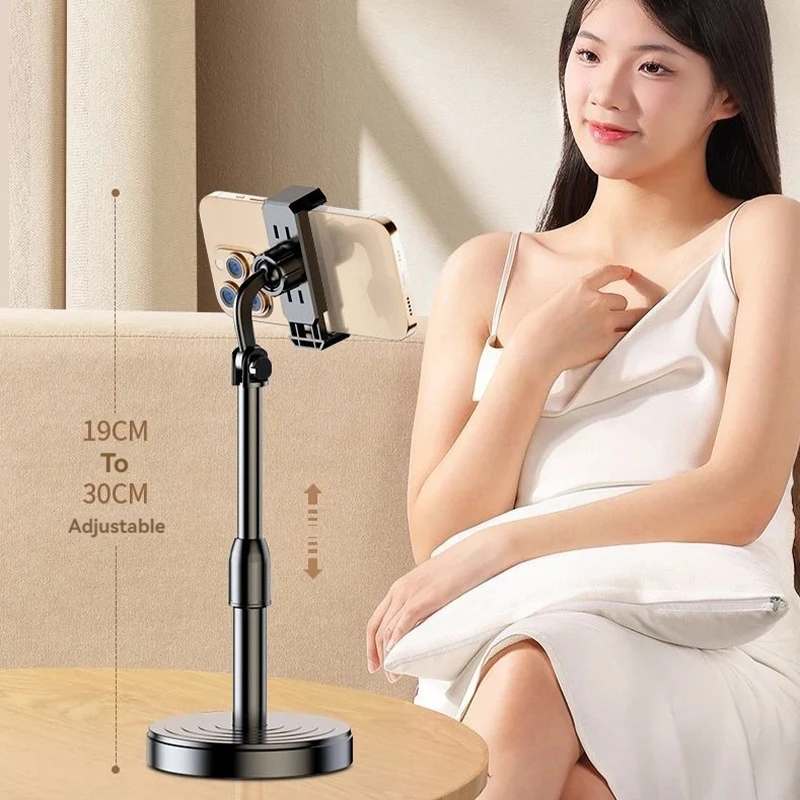 Trépied de bureau pour smartphone iPhone avec support de téléphone portable, support de table_voghion.com