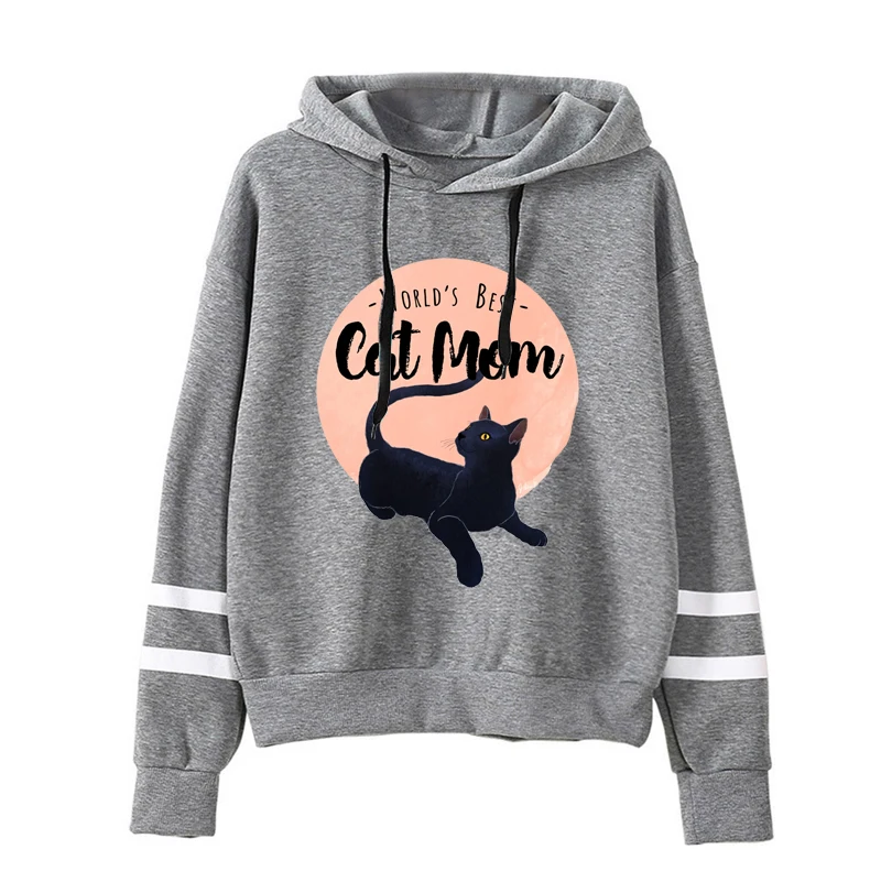 brown hoodie Y2k Hoodies World's Best Cat Mom Print Funny Crewneck Sweatshirt Korean Female Pullovers Women's Clothing Hoodies Sweatshirts naruto hoodie