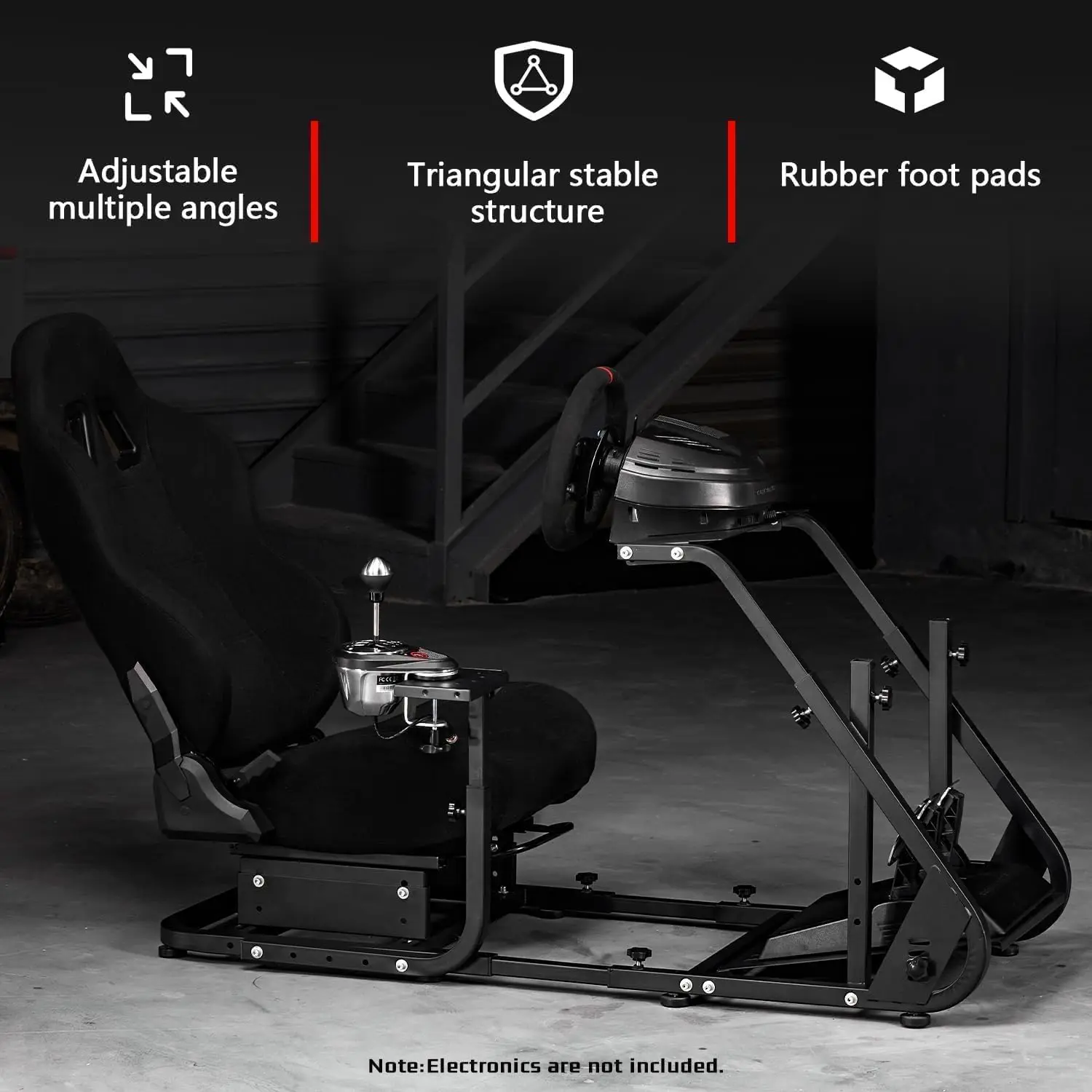 Dardoo G29 Racing Cockpit with Seat, Fits G25/G27/G923/T150, Steering Stand, Wheel/Pedals Sold Sep. 2