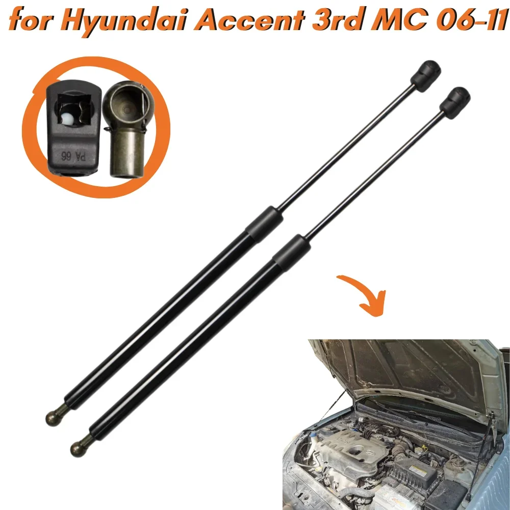 

Qty(2) Hood Struts for Hyundai Accent Verna Brio 3rd (MC) 2006-2011 Front Bonnet Gas Springs Shock Absorbers Lift Supports
