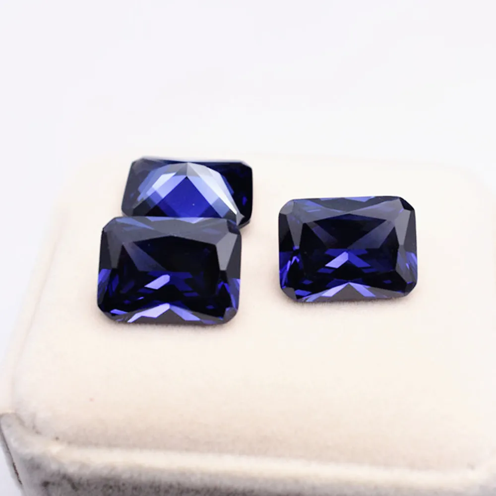Gemma Sfaccettata Rettangolare Di Tanzanite Di Alta Qualità Con Taglio Radiante Gemma Di Tanzanite Blu Tz036