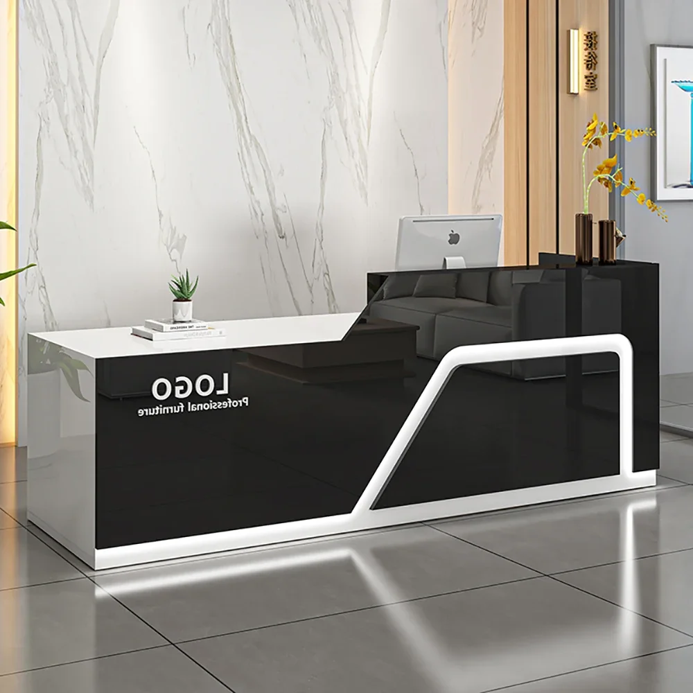 Trendy Simple Bar Counter Cabinet Wide Luxury Quality Elegant Reception Desk Modern Beauty Mostrador Commercial Furniture