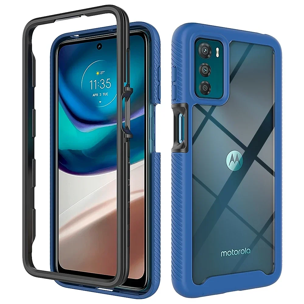 Hybrid Rugged Shockproof Transparent Phone Case with TPU Frame
