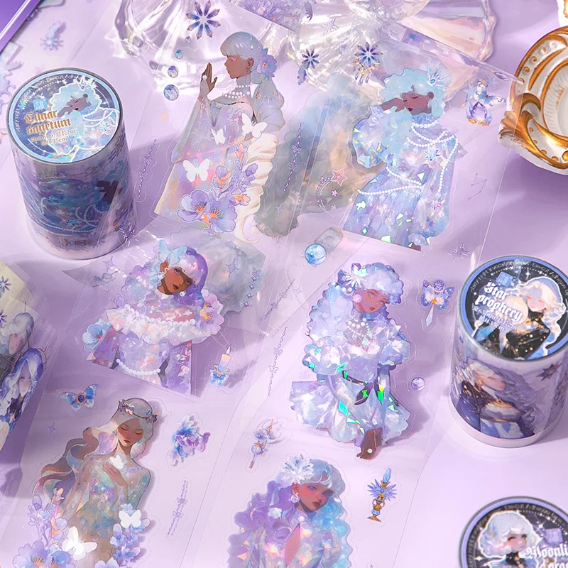 200cm/roll，Starry Night Scrapbook Sticker，Making adhesive tapes，Phone Case，Water Cup，Notebook Decorative，Aesthetic Stationery 4