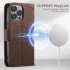 Magnetic Wireless Charge Case for iPhone 16 Pro Max 14 12 13 15 Pro Max 16 Plus Shockproof Leather Wallet Card Slots Flip Cover 3