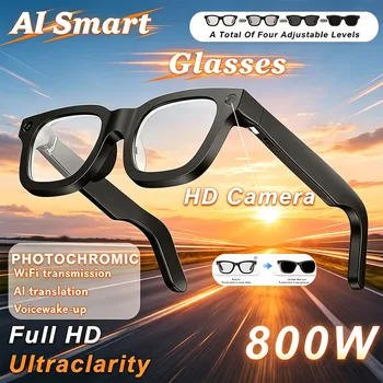 Nuovi Occhiali Smart AI con Fotocamera HD da 8MP, Riconoscimento Immagini, Traduzione AI, Batteria da 300mAh, Memoria da 32GB - Occhiali Smart per Uomo e Donna