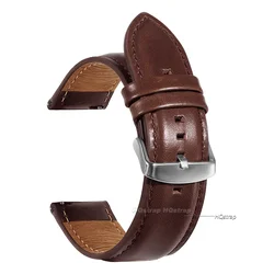 Vintage Genuine Leather Calfskin Quick - Release Watch Band - 26mm (Red brown)