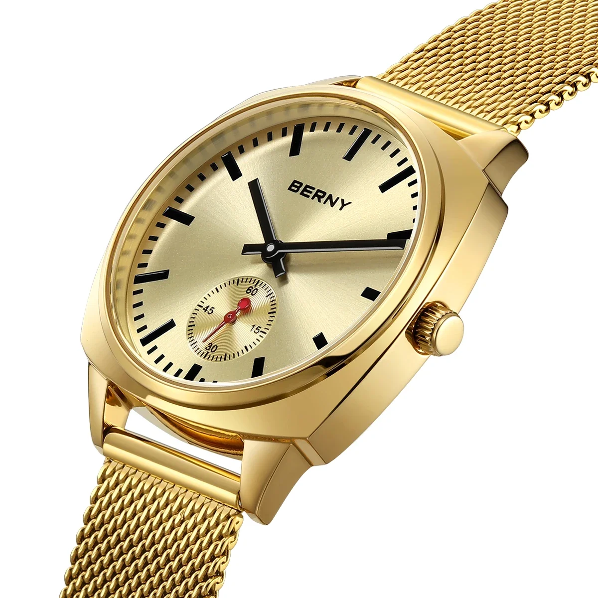 BERNY Railway Watch for Women Quartz Ladies Watch Simple Versatile Simple Dial Wristwatch Waterproof Leisure Watch for Women 2