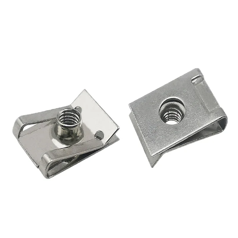 Stainless Steel Clips 10pcs U Type with Thread M6 M5 M4 M8 8mm 5mm 6mm 4mm Reed Nuts for Car Motorcycle Scooter ATV Moped