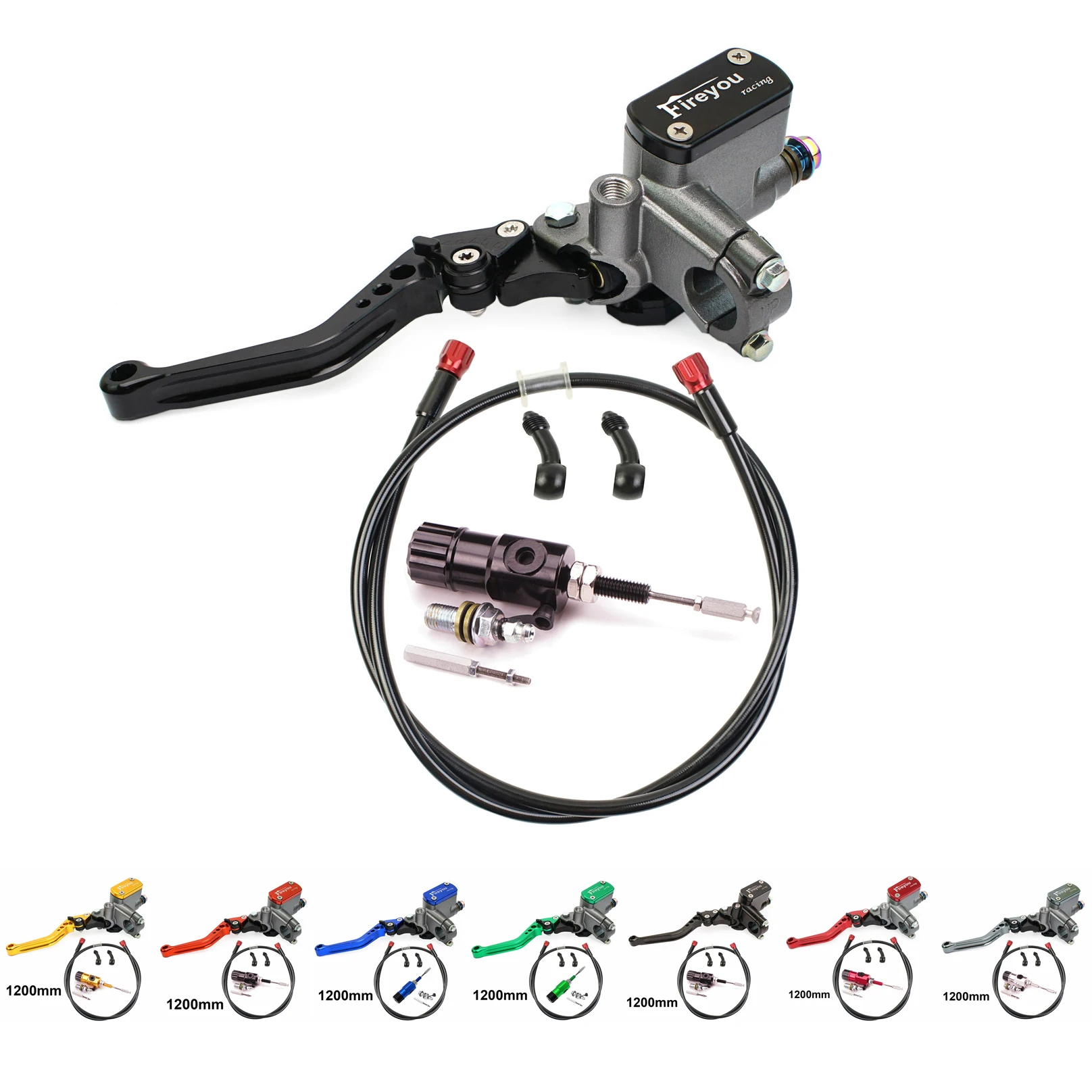 Motorcycle Master Cylinder Lever Hydraulic Clutch Oil Hose Line Pipe Rear Foot Brake Pull Rod Atv Dirt Pit Bike Braided Tubing motorcycle brake lever motorcycle brake hose motorcycle clutch cable adjuster