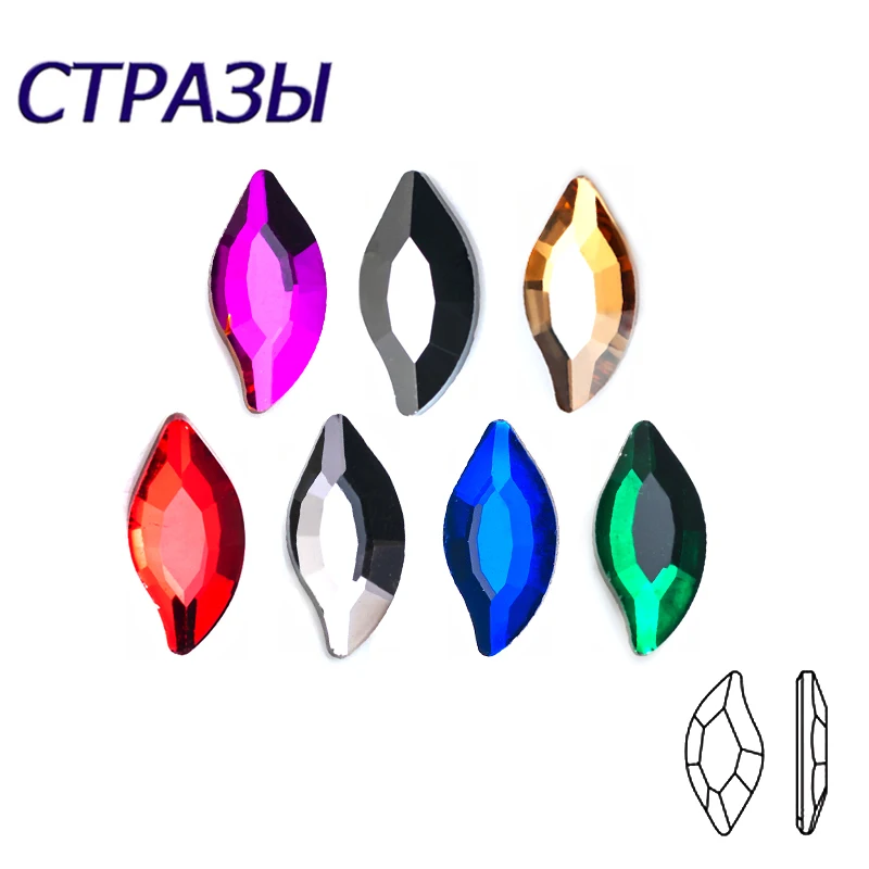 

Leaf Shape Nail Charms Rhinestones 4x8mm 20PCS New Sale Strass Fashion 3D Flatback Crystal Stones for DIY Nail Art Decoration