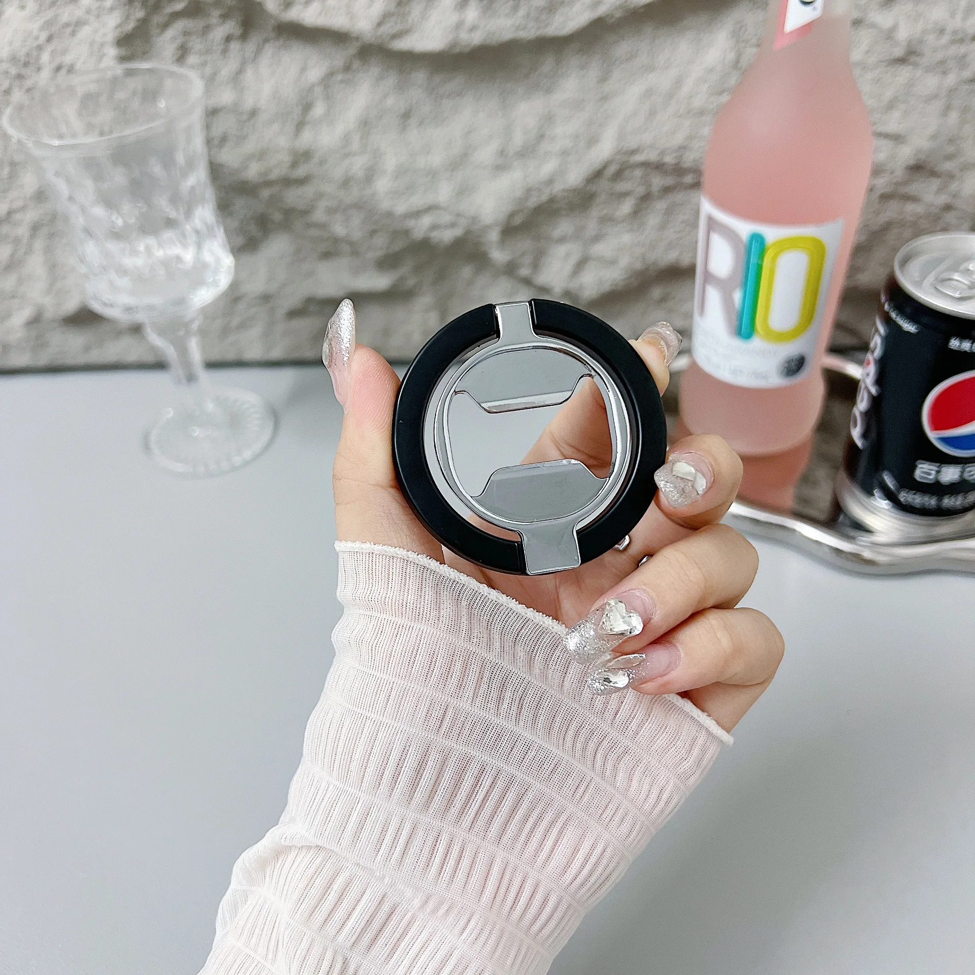 2 In1 Cell Phone Stand Magnetic Phone Grip Ring Holder Bottle Opener 360 Rotation Alloy For Iphone 14 13 12 Pro Max Series, Alina Gadgets