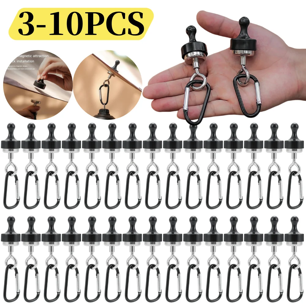Magnet Hooks Outdoor Strong Heavy Duty Separable Tent Canopy Carabiner Clip Camping Tools Accessories